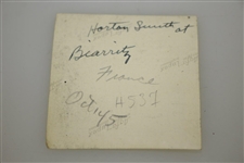 Rod Munday's US Army Certificate for 1945 USFET Golf Champ 3rd, Horton Smith Photo & Scorecard - Biarritz France
