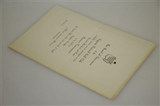 1940 Augusta National Golf Club Rod Munday Masters Player Tournament Invitation - 7th Year