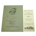 1946 US Open Contestant Packet w/ Souvenir Rules Booklet - Lloyd Mangrum Wins