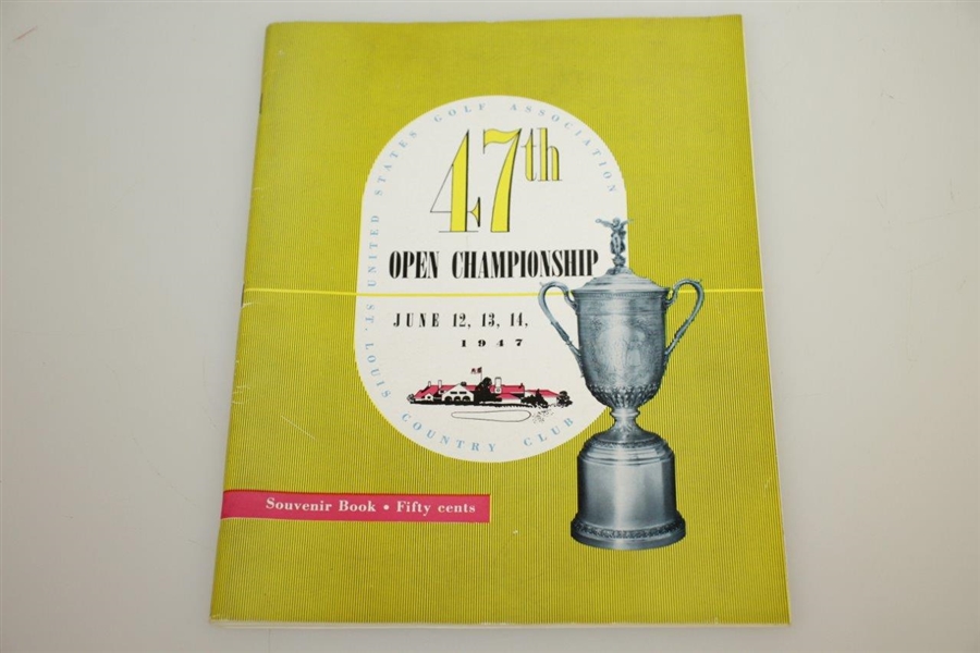 1947 US Open at St. Louis Country Club Program w/ Pairing Sheet - Lew Worsham Winner