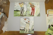1960 MacGregor Staff Illustrations Set Incl. Demaret, Nelson & Armour - 20 Total