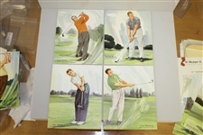 1960 MacGregor Staff Illustrations Set Incl. Demaret, Nelson & Armour - 20 Total