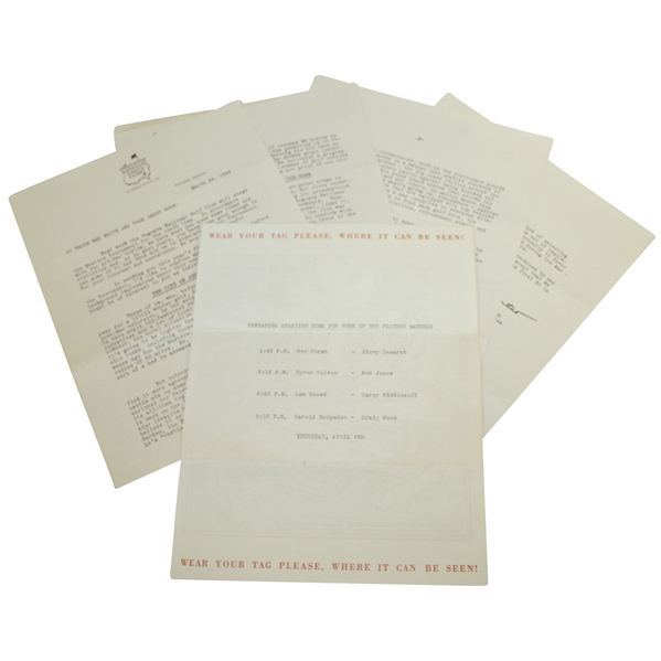 1946 Masters Press Correspondence & Information - Herman Keiser Win