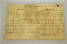 1942 PGA Championship at Seaview CC Qualifying Rd Scorecard - Craig Wood & Munday Scored