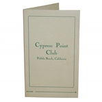 Vintage Cypress Point Club Pebble Beach Scorecard w/ Gauge
