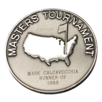 1988 Masters Tournament Silver Runner-Up Medal Awarded to Mark Calcavecchia