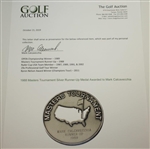 1988 Masters Tournament Silver Runner-Up Medal Awarded to Mark Calcavecchia