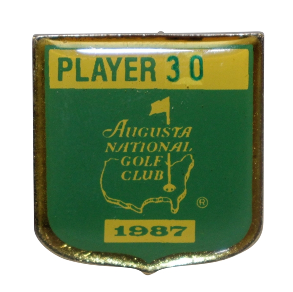 Mark Calcavecchias 1987 Masters Tournament Contestant Badge #30