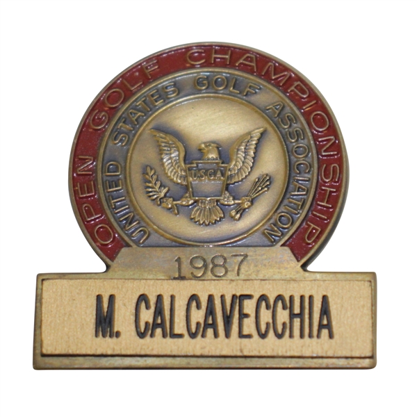Mark Calcavecchias 1987 US Open at Olympic Club Contestant Badge