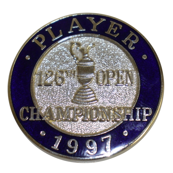 Mark Calcavecchias 1997 OPEN Championship at Royal Troon Contestant Badge