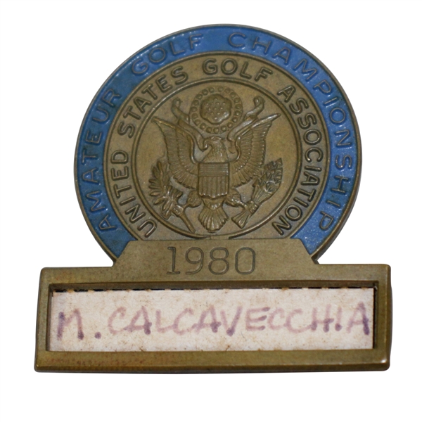 Mark Calcavecchias 1980 US Amateur at CC of North Carolina Contestant Badge