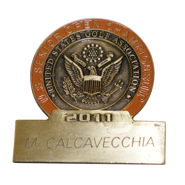 Mark Calcavecchias 2011 US Senior Open at Inverness Club Contestant Badge
