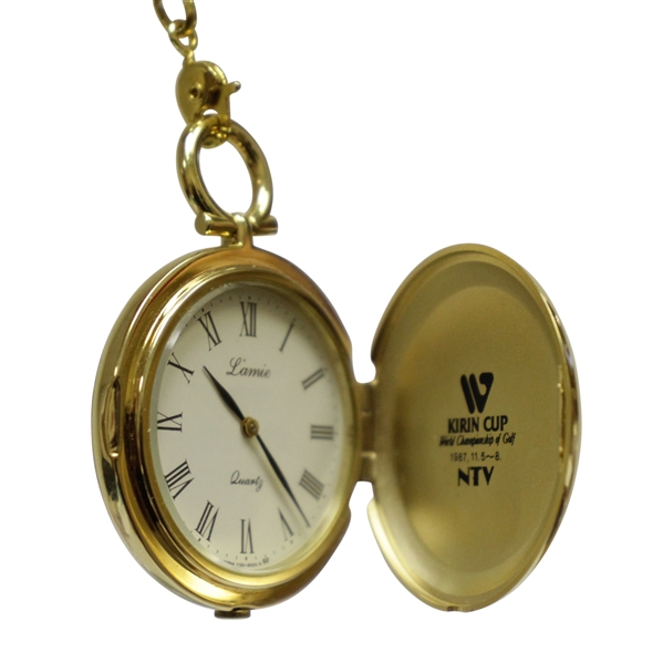 Mark Calcavecchia's 1987 Kirin Cup L'Amie de Poche Winner's Gifted Watch in Case