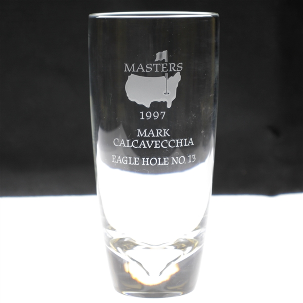 1997 Masters Awarded Eagle Hole #13 Crystal Highball Glass - Mark Calcavecchia Collection