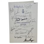Mark Calcavecchias 2005 OPEN Champions Dinner Menu Signed by Past Winners JSA ALOA