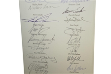 Mark Calcavecchia's 2002 Ryder Cup Dinner Menu Signed by Both Teams JSA ALOA