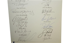 Mark Calcavecchia's 2002 Ryder Cup Dinner Menu Signed by Both Teams JSA ALOA