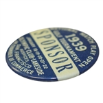 1939 National Match Play Open Tournament Sponsor Badge - Olympic Club-Lakeside