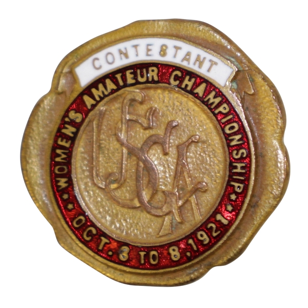 1921 Women's US Amateur Championship at Hollywood CC Contestant Badge