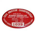 1948 US Amateur Championship at Memphis CC Season Grounds Badge #1039 - Willie Turnesa