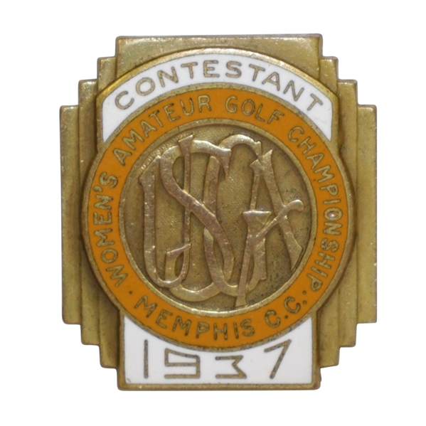 1937 Womens US Amateur Championship at Memphis CC Contestant Badge