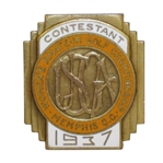 1937 Womens US Amateur Championship at Memphis CC Contestant Badge
