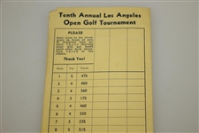 1935 Los Angeles Open Scorecard - Vic Ghezzi Win