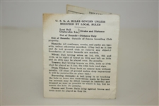 Rod Munday's 1935 US Open Winning Qualifying Scorecard - Orinda Country Club