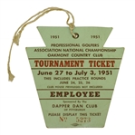 1951 PGA Championship at Oakmont C.C. Employee Series Ticket - Sam Snead Win