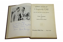Gene Sarazen Signed & Inscribed '30 Years of Championship Golf' Book to Munday JSA ALOA