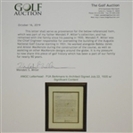 Augusta Nat. Letterhead Dated 1935 - G.M. PJA Berckmans to Course Engineer w/Significant Turf Content JSA ALOA