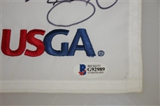 2019 US Open at Pebble Beach Field Signed Flag w/ Gary Woodland Beckett #G92989