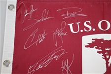 2019 US Open at Pebble Beach Field Signed Flag Beckett #G92993