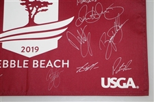 2019 US Open at Pebble Beach Field Signed Flag Beckett #G92993