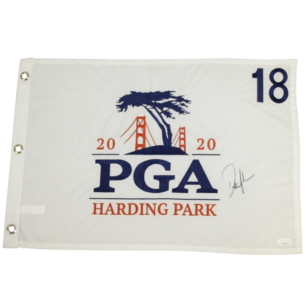 Dustin Johnson Signed 2020 PGA Championship at Harding Park Embroidered Flag JSA #EE39842