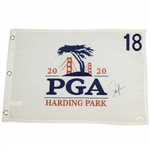 Dustin Johnson Signed 2020 PGA Championship at Harding Park Embroidered Flag JSA #EE39842