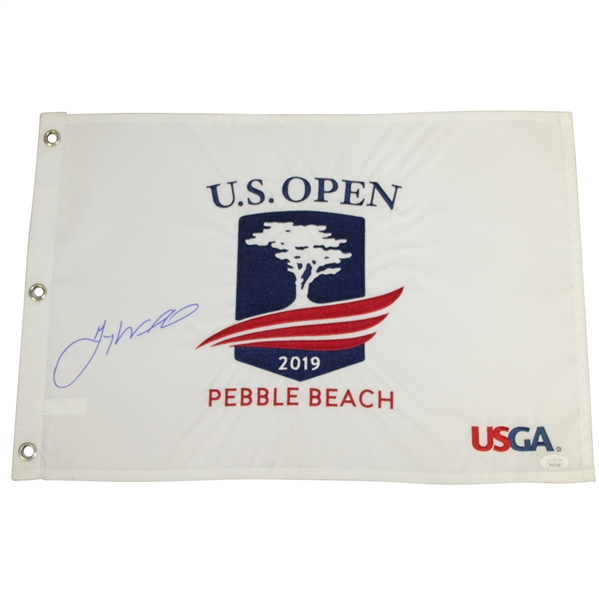 Gary Woodland Signed 2019 US Open Flag at Pebble Beach - First Major JSA #FF47749