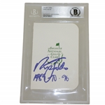 Nick Faldo Signed Augusta National Golf Club Scorecard w/ Yrs Won Beckett #0010768823