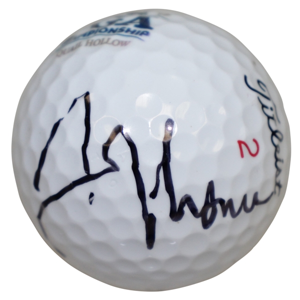 Justin Thomas Signed 2017 PGA Championship at Quail Hollow Logo Ball Beckett #G43101