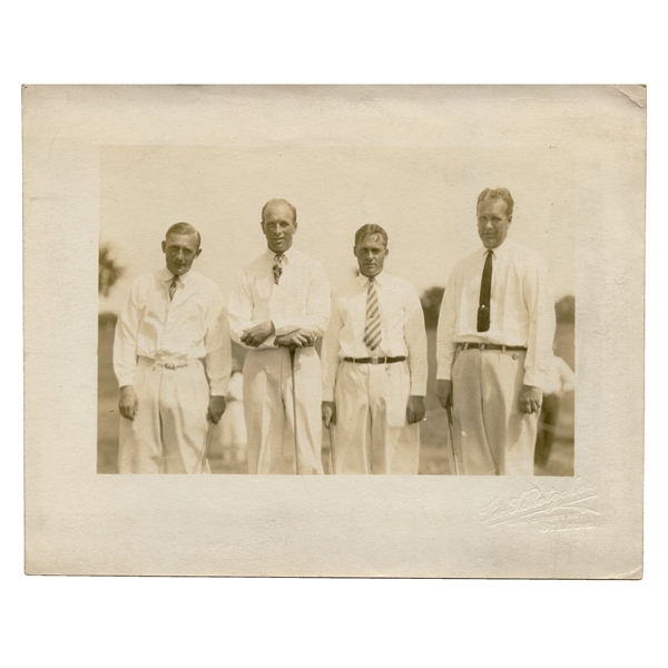 Original George Pietzcker Photo of Bobby Jones w/ U.S. Amateur Champs  Von Elm,Gardner& Marston-All 3 Beat Bobby!