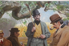 Original 'The Old Apple Tree Gang' by Leland R. Gustavson Watercolor Painting