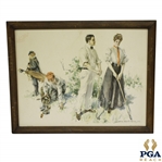 1901 Golfing Couple w/ Caddies Print by Howard Chandler Christy