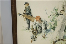 1901 Golfing Couple w/ Caddies Print by Howard Chandler Christy