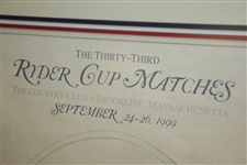 1999 Ryder Cup at The Country Club Brookline United States Team Signed Poster JSA ALOA