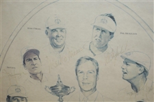 1999 Ryder Cup at The Country Club Brookline United States Team Signed Poster JSA ALOA