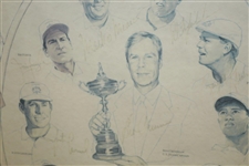 1999 Ryder Cup at The Country Club Brookline United States Team Signed Poster JSA ALOA