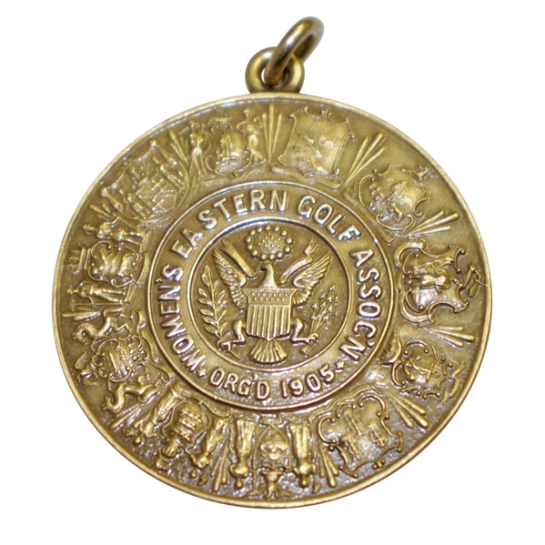 1921 Eastern Golf Assn. 14k Gold Medal Won by Miss Florence Vanderbeck - Brookline