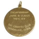 1921 Eastern Golf Assn. 14k Gold Medal Won by Miss Florence Vanderbeck - Brookline