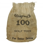 Vintage "Walgreen Co. 100 Golf Tees" Canvas Bag with Tees - Crist Collection