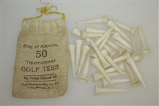 Vintage The Perfect Balanced Tee Canvas Golf Tee Bag with Tees - Crist Collection